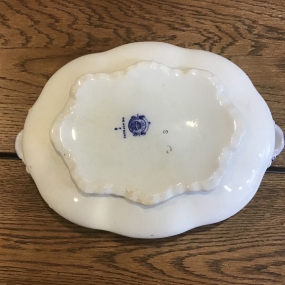 Antique C. 1890 W.H.Grindley Flow Blue China The Hofburg Vegetable Bowl - Picture 6 of 7